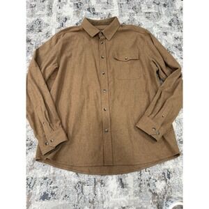CQR Shirt Mens XL 100% Cotton Desert Tan Soft Button Down Military